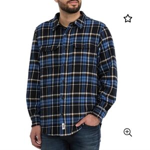 NEW Frank & Oak Navy and Black Checkered Men's Shirt